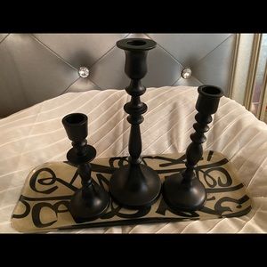 Candle set and tray